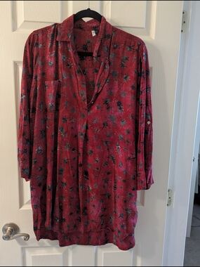 Blue Sky red and blue patterned tunic shirt